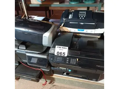 LOTE 065 - 10 IMPRESSORAS MARCAS E MODELOS DIVERSOS PARA RETIRADA DE PEÇAS. (NO ESTADO, LEILÃO NÃO TEM GARANTIA E NEM DEVOLUÇÃO, SUJEITO A POSSÍVEIS AVARIAS VISÍVEIS/OCULTAS E/OU AUSÊNCIA DE COMPONENTES).