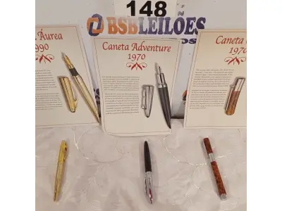 LOTE 148 - 03 CANETAS SENDO: 01 ÁUREA 1990, 01 ADVENTURE 1970 E 01 ORION 1970. (NO ESTADO, LEILÃO NÃO TEM GARANTIA E NEM DEVOLUÇÃO, SUJEITO A POSSÍVEIS AVARIAS VISÍVEIS/OCULTAS E/OU AUSÊNCIA DE COMPONENTES).