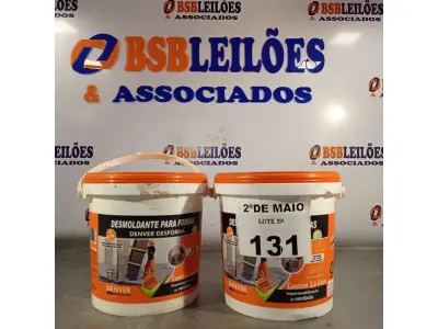 LOTE 131 - 02 BALDES DE DESMOLDANTE PARA FORMAS 3,6L. (NO ESTADO, LEILÃO NÃO TEM GARANTIA E NEM DEVOLUÇÃO, SUJEITO A POSSÍVEIS AVARIAS VISÍVEIS/OCULTAS E/OU AUSÊNCIA DE COMPONENTES).