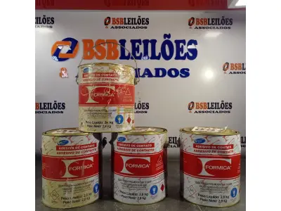 LOTE 057 - 04 - LATAS ADESIVO DE CONTATO FORMICA (NO ESTADO, NÃO SABEMOS SE FUNCIONA. LEILÃO NÃO TEM GARANTIA E NEM DEVOLUÇÃO, SUJEITO A POSSÍVEIS AVARIAS VISÍVEIS/OCULTAS E/OU AUSÊNCIA DE COMPONENTES)