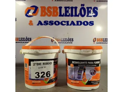 LOTE 326 - 02 BALDES DE DESMOLDANTE PARA FORMAS 3,6L. (NO ESTADO, LEILÃO NÃO TEM GARANTIA E NEM DEVOLUÇÃO, SUJEITO A POSSÍVEIS AVARIAS VISÍVEIS/OCULTAS E/OU AUSÊNCIA DE COMPONENTES).