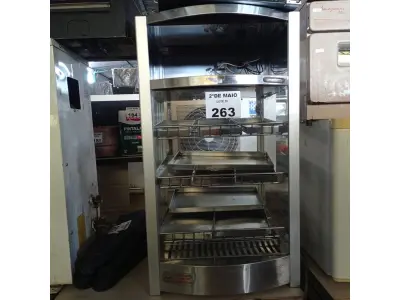 LOTE 263 - 01 ESTUFA PARA SALGADOS C/ 13 BANDEJAS EM INOX MARCA TITA (FUNCIONANDO). (NO ESTADO, LEILÃO NÃO TEM GARANTIA E NEM DEVOLUÇÃO, SUJEITO A POSSÍVEIS AVARIAS VISÍVEIS/OCULTAS E/OU AUSÊNCIA DE COMPONENTES).