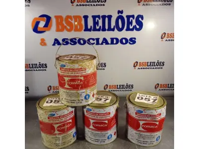 LOTE 057 - 04 - LATAS ADESIVO DE CONTATO FORMICA (NO ESTADO, NÃO SABEMOS SE FUNCIONA. LEILÃO NÃO TEM GARANTIA E NEM DEVOLUÇÃO, SUJEITO A POSSÍVEIS AVARIAS VISÍVEIS/OCULTAS E/OU AUSÊNCIA DE COMPONENTES)