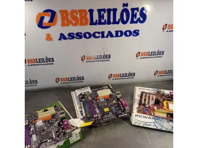 LOTE 439 - 03 PLACAS MÃE MARCAS E MODELOS DIVERSOS. (NO ESTADO, LEILÃO NÃO TEM GARANTIA E NEM DEVOLUÇÃO, SUJEITO A POSSÍVEIS AVARIAS VISÍVEIS/OCULTAS E/OU AUSÊNCIA DE COMPONENTES).