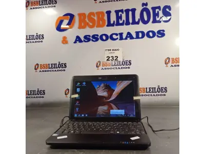 LOTE 232 - 01 NETBOOK MARCA NOVADATA, 2GB DE MEMÓRIA, HD 320GB E PROCESSADOR INTEL ATOM COM FONTE. (NO ESTADO, LEILÃO NÃO TEM GARANTIA E NEM DEVOLUÇÃO, SUJEITO A POSSÍVEIS AVARIAS VISÍVEIS/OCULTAS E/OU AUSÊNCIA DE COMPONENTES).