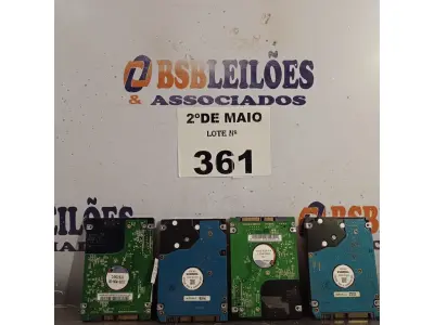 LOTE 361 - 10 HARD DISC PARA NOTEBOOK MARCAS E MODELOS DIVERSOS. (NO ESTADO, LEILÃO NÃO TEM GARANTIA E NEM DEVOLUÇÃO, SUJEITO A POSSÍVEIS AVARIAS VISÍVEIS/OCULTAS E/OU AUSÊNCIA DE COMPONENTES).
