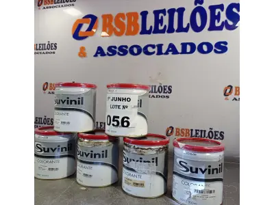 LOTE 056 - 06 LATAS DE COLORANTE SUVINIL 900ML NAS CORES VERDE OXIDO. (NO ESTADO, LEILÃO NÃO TEM GARANTIA E NEM DEVOLUÇÃO, SUJEITO A POSSÍVEIS AVARIAS VISÍVEIS/OCULTAS E/OU AUSÊNCIA DE COMPONENTES).