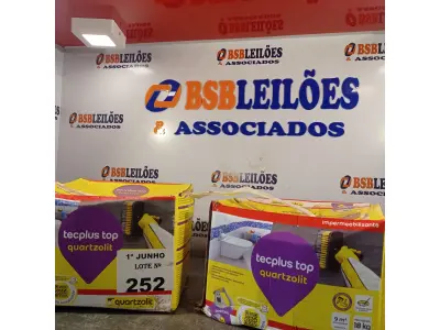 LOTE 252 - 02 CAIXAS DE ARGAMASSA POLIMÉRICA TECPLUS TOP QUARTZOLIT 18KG. (NO ESTADO, LEILÃO NÃO TEM GARANTIA E NEM DEVOLUÇÃO, SUJEITO A POSSÍVEIS AVARIAS VISÍVEIS/OCULTAS E/OU AUSÊNCIA DE COMPONENTES).