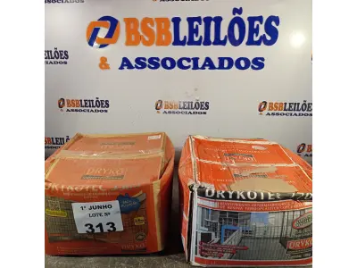 LOTE 313 - 02 CAIXAS DE ARGAMASSA POLIMÉRICA SENDO: DRYKOTEC 7700/5500 18KG. (NO ESTADO, LEILÃO NÃO TEM GARANTIA E NEM DEVOLUÇÃO, SUJEITO A POSSÍVEIS AVARIAS VISÍVEIS/OCULTAS E/OU AUSÊNCIA DE COMPONENTES).