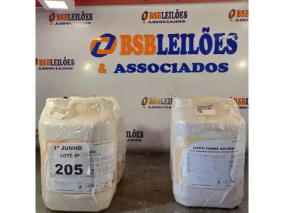 LOTE 205 - 20 LITROS DE ESPUMA HIGIENIZADORA PARA ANTISSEPSIA INSTANTÂNEA DAS MÃOS. (NO ESTADO, LEILÃO NÃO TEM GARANTIA E NEM DEVOLUÇÃO, SUJEITO A POSSÍVEIS AVARIAS VISÍVEIS/OCULTAS E/OU AUSÊNCIA DE COMPONENTES).