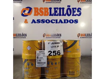 LOTE 256 - 06 LATAS DE ADESIVO ESTRUTURAL DE BASE EPÓXI MEDIA FLUIDEZ COMPONENTES A+B. (NO ESTADO, LEILÃO NÃO TEM GARANTIA E NEM DEVOLUÇÃO, SUJEITO A POSSÍVEIS AVARIAS VISÍVEIS/OCULTAS E/OU AUSÊNCIA DE COMPONENTES).