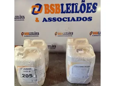 LOTE 205 - 20 LITROS DE ESPUMA HIGIENIZADORA PARA ANTISSEPSIA INSTANTÂNEA DAS MÃOS. (NO ESTADO, LEILÃO NÃO TEM GARANTIA E NEM DEVOLUÇÃO, SUJEITO A POSSÍVEIS AVARIAS VISÍVEIS/OCULTAS E/OU AUSÊNCIA DE COMPONENTES).