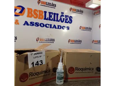 LOTE 143 - 02 CAIXAS COM BISNAGAS DE ÁLCOOL ETÍLICO HIDRATADO 70% ANTISSÉPTICO DE MÃOS 30 UNIDADES CADA. (NO ESTADO, LEILÃO NÃO TEM GARANTIA E NEM DEVOLUÇÃO, SUJEITO A POSSÍVEIS AVARIAS VISÍVEIS/OCULTAS E/OU AUSÊNCIA DE COMPONENTES).