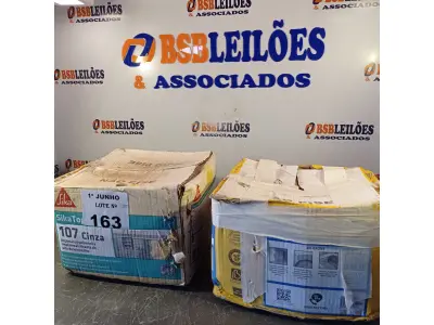 LOTE 163 - 02 CAIXAS DE ARGAMASSA POLIMÉRICA SENDO 01 SIKA TOP 107 CINZA E 01 SIKA TOP 100. (NO ESTADO, LEILÃO NÃO TEM GARANTIA E NEM DEVOLUÇÃO, SUJEITO A POSSÍVEIS AVARIAS VISÍVEIS/OCULTAS E/OU AUSÊNCIA DE COMPONENTES).