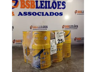LOTE 256 - 06 LATAS DE ADESIVO ESTRUTURAL DE BASE EPÓXI MEDIA FLUIDEZ COMPONENTES A+B. (NO ESTADO, LEILÃO NÃO TEM GARANTIA E NEM DEVOLUÇÃO, SUJEITO A POSSÍVEIS AVARIAS VISÍVEIS/OCULTAS E/OU AUSÊNCIA DE COMPONENTES).