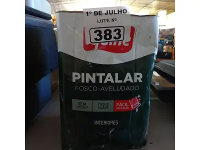 LOTE 383 - 01 LATA DE TINTA IQUINE PINTALAR FOSCO AVELUDADO INTERIORES NA COR BRANCO GELO 18L. (NO ESTADO, LEILÃO NÃO TEM GARANTIA E NEM DEVOLUÇÃO, SUJEITO A POSSÍVEIS AVARIAS VISÍVEIS/OCULTAS E/OU AUSÊNCIA DE COMPONENTES).