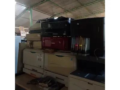 LOTE 413 - 10 IMPRESSORAS MARCAS E MODELOS DIVERSOS PARA RETIRADA DE PEÇAS. (NO ESTADO, LEILÃO NÃO TEM GARANTIA E NEM DEVOLUÇÃO, SUJEITO A POSSÍVEIS AVARIAS VISÍVEIS/OCULTAS E/OU AUSÊNCIA DE COMPONENTES).