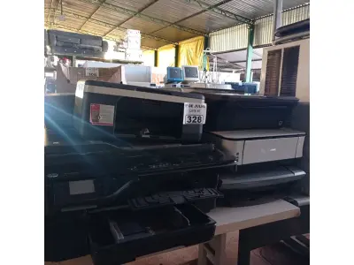 LOTE 328 - 10 IMPRESSORAS MARCAS E MODELOS DIVERSOS PARA RETIRADA DE PEÇAS. (NO ESTADO, LEILÃO NÃO TEM GARANTIA E NEM DEVOLUÇÃO, SUJEITO A POSSÍVEIS AVARIAS VISÍVEIS/OCULTAS E/OU AUSÊNCIA DE COMPONENTES).