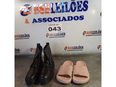 LOTE 043 - 02 – PARES DE CALÇADOS FEMININO Nº 38 (NO ESTADO, NÃO SABEMOS SE FUNCIONA. LEILÃO NÃO TEM GARANTIA E NEM DEVOLUÇÃO, SUJEITO A POSSÍVEIS AVARIAS VISÍVEIS/OCULTAS E/OU AUSÊNCIA DE COMPONENTES)
