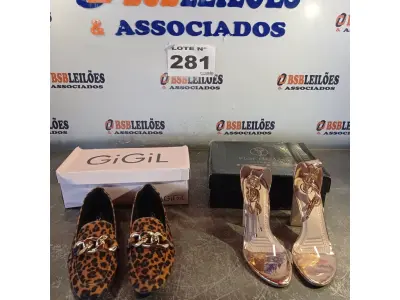 LOTE 281 - 02 – PARES DE CALÇADOS FEMININO Nº 37 (NO ESTADO, NÃO SABEMOS SE FUNCIONA. LEILÃO NÃO TEM GARANTIA E NEM DEVOLUÇÃO, SUJEITO A POSSÍVEIS AVARIAS VISÍVEIS/OCULTAS E/OU AUSÊNCIA DE COMPONENTES)