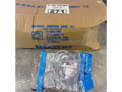 LOTE 271 - 01 LOTE COM VÁRIOS CONJUNTOS DE NEBULIZAÇÃO. (NO ESTADO, LEILÃO NÃO TEM GARANTIA E NEM DEVOLUÇÃO, SUJEITO A POSSÍVEIS AVARIAS VISÍVEIS/OCULTAS E/OU AUSÊNCIA DE COMPONENTES).