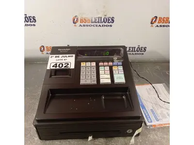 LOTE 402 - 01 CAIXA REGISTRADORA MARCA SHARP XE-A107. (NO ESTADO, LEILÃO NÃO TEM GARANTIA E NEM DEVOLUÇÃO, SUJEITO A POSSÍVEIS AVARIAS VISÍVEIS/OCULTAS E/OU AUSÊNCIA DE COMPONENTES).