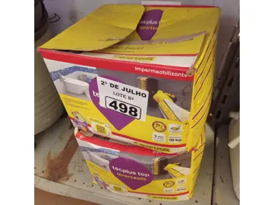 LOTE 498 - 02 CAIXAS DE ARGAMASSA POLIMÉRICA TECPLUS TOP QUARTZOLIT 18KG. (NO ESTADO, LEILÃO NÃO TEM GARANTIA E NEM DEVOLUÇÃO, SUJEITO A POSSÍVEIS AVARIAS VISÍVEIS/OCULTAS E/OU AUSÊNCIA DE COMPONENTES).