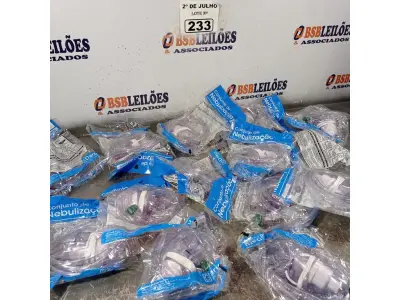 LOTE 233 - 01 LOTE COM VÁRIOS CONJUNTOS DE NEBULIZAÇÃO. (NO ESTADO, LEILÃO NÃO TEM GARANTIA E NEM DEVOLUÇÃO, SUJEITO A POSSÍVEIS AVARIAS VISÍVEIS/OCULTAS E/OU AUSÊNCIA DE COMPONENTES).