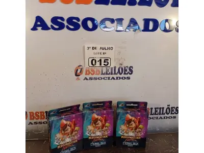 LOTE 015 - 03 CAIXAS COM CARTAS KROSMASTER. (NO ESTADO, LEILÃO NÃO TEM GARANTIA E NEM DEVOLUÇÃO, SUJEITO A POSSÍVEIS AVARIAS VISÍVEIS/OCULTAS E/OU AUSÊNCIA DE COMPONENTES).