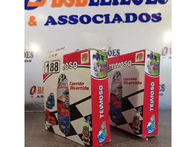LOTE 188 - 02 BONECOS JOÃO TEIMOSO CORRIDA DIVERTIDA.  (NO ESTADO, LEILÃO NÃO TEM GARANTIA E NEM DEVOLUÇÃO, SUJEITO A POSSÍVEIS AVARIAS VISÍVEIS/OCULTAS E/OU AUSÊNCIA DE COMPONENTES).