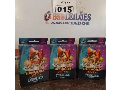 LOTE 015 - 03 CAIXAS COM CARTAS KROSMASTER. (NO ESTADO, LEILÃO NÃO TEM GARANTIA E NEM DEVOLUÇÃO, SUJEITO A POSSÍVEIS AVARIAS VISÍVEIS/OCULTAS E/OU AUSÊNCIA DE COMPONENTES).
