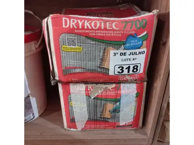 LOTE 318 - 02 CAIXAS DE ARGAMASSA POLIMÉRICA DRYKOTEC 7700 18KG. (NO ESTADO, LEILÃO NÃO TEM GARANTIA E NEM DEVOLUÇÃO, SUJEITO A POSSÍVEIS AVARIAS VISÍVEIS/OCULTAS E/OU AUSÊNCIA DE COMPONENTES).