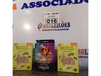 LOTE 016 - 01 CAIXAS COM CARTAS KROSMASTER E 02 CAIXAS COM CARTAS DE BICHOS DE ESTIMAÇÃO.  (NO ESTADO, LEILÃO NÃO TEM GARANTIA E NEM DEVOLUÇÃO, SUJEITO A POSSÍVEIS AVARIAS VISÍVEIS/OCULTAS E/OU AUSÊNCIA DE COMPONENTES).