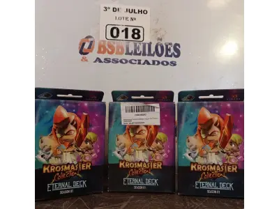 LOTE 018 - 03 CAIXAS COM CARTAS KROSMASTER. (NO ESTADO, LEILÃO NÃO TEM GARANTIA E NEM DEVOLUÇÃO, SUJEITO A POSSÍVEIS AVARIAS VISÍVEIS/OCULTAS E/OU AUSÊNCIA DE COMPONENTES).