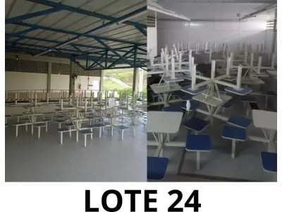 LOTE 057 - 60 MESAS C/ BANQUETAS FIXAS (UNIDADE: B-095 - BLUMENAU/SC LOCAL DE RETIRADA: RICARDO GEORG, 777 BAIRRO ITOUPAVA CENTRAL - BLUMENAU/SC)