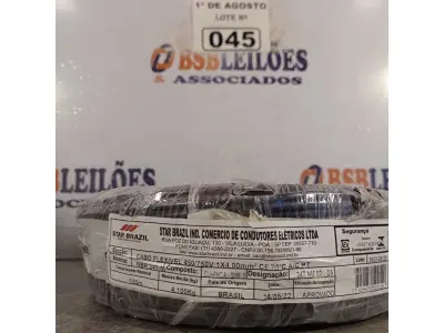 LOTE 045 - 01 ROLO DE CABO FLEXÍVEL 1X4MM NA COR PRETA.100 METROS (NOVO) (NO ESTADO, LEILÃO NÃO TEM GARANTIA E NEM DEVOLUÇÃO, SUJEITO A POSSÍVEIS AVARIAS VISÍVEIS/OCULTAS E/OU AUSÊNCIA DE COMPONENTES).