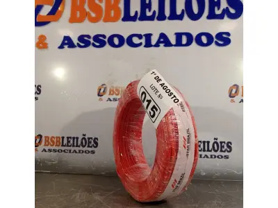 LOTE 015 - 01 ROLO DE CABO FLEXÍVEL 1X4MM NA COR VERMELHA. 100 METROS (NOVO) (NO ESTADO, LEILÃO NÃO TEM GARANTIA E NEM DEVOLUÇÃO, SUJEITO A POSSÍVEIS AVARIAS VISÍVEIS/OCULTAS E/OU AUSÊNCIA DE COMPONENTES).