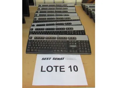 LOTE 348 - 10 TECLADOS HP (UNIDADE: B-041 - PRESIDENTE PRUDENTE/SP - LOCAL DE RETIRADA: RODOVIA ARTUR BOIGUES FILHO Nº 585 - PARQUE RES. CARANDA - PRESIDENTE PRUDENTE/SP – CEP: 19.026-650)
