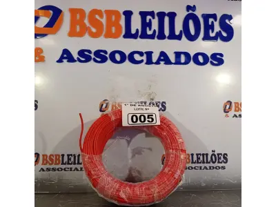 LOTE 005 - 01 ROLO DE CABO FLEXÍVEL 1X4MM NA COR VERMELHA. 100 METROS (NOVO) (NO ESTADO, LEILÃO NÃO TEM GARANTIA E NEM DEVOLUÇÃO, SUJEITO A POSSÍVEIS AVARIAS VISÍVEIS/OCULTAS E/OU AUSÊNCIA DE COMPONENTES).