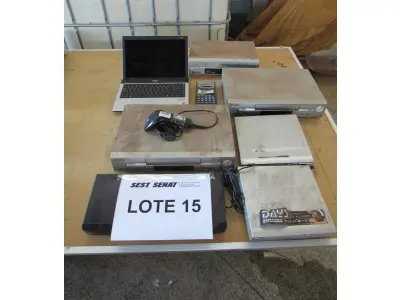 LOTE 353 - LEITOR DE CODIGO DE BARRAS +   03 DVD PLAYER  LEITOR DE CODIGO DE BARRAS + 03 DVD PLAYER 03 VIDEO CASSETE + NOTEBOOK STI + CALCULADORA DE BOBINA (UNIDADE: B-041 - PRESIDENTE PRUDENTE/SP - LOCAL DE RETIRADA: RODOVIA ARTUR BOIGUES FILHO Nº 585 - PARQUE RES. CARANDA - PRESIDENTE PRUDENTE/SP – CEP: 19.026-650)                   