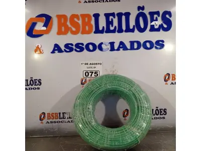LOTE 075 - 01 ROLO DE CABO FLEXÍVEL 1X10MM NA COR VERDE.100 METROS (NOVO) (NO ESTADO, LEILÃO NÃO TEM GARANTIA E NEM DEVOLUÇÃO, SUJEITO A POSSÍVEIS AVARIAS VISÍVEIS/OCULTAS E/OU AUSÊNCIA DE COMPONENTES).