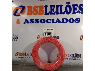 LOTE 180 - 01 ROLO DE CABO FLEXÍVEL 1X4MM NA COR VERMELHA.100 METROS (NOVO) (NO ESTADO, LEILÃO NÃO TEM GARANTIA E NEM DEVOLUÇÃO, SUJEITO A POSSÍVEIS AVARIAS VISÍVEIS/OCULTAS E/OU AUSÊNCIA DE COMPONENTES).