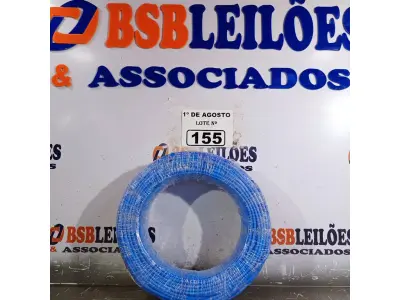 LOTE 155 - 01 ROLO DE CABO FLEXÍVEL 1X4MM NA COR AZUL. 100 METROS (NOVO)(NO ESTADO, LEILÃO NÃO TEM GARANTIA E NEM DEVOLUÇÃO, SUJEITO A POSSÍVEIS AVARIAS VISÍVEIS/OCULTAS E/OU AUSÊNCIA DE COMPONENTES).