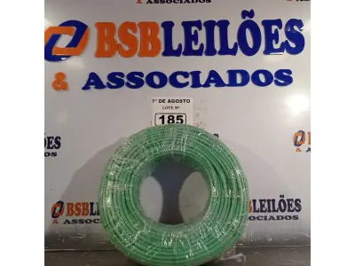 LOTE 185 - 01 ROLO DE CABO FLEXÍVEL 1X10MM NA COR VERDE. 100 METROS (NOVO)(NO ESTADO, LEILÃO NÃO TEM GARANTIA E NEM DEVOLUÇÃO, SUJEITO A POSSÍVEIS AVARIAS VISÍVEIS/OCULTAS E/OU AUSÊNCIA DE COMPONENTES).