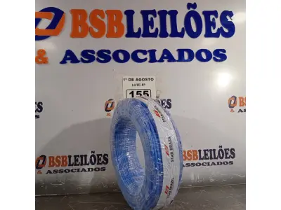 LOTE 155 - 01 ROLO DE CABO FLEXÍVEL 1X4MM NA COR AZUL. 100 METROS (NOVO)(NO ESTADO, LEILÃO NÃO TEM GARANTIA E NEM DEVOLUÇÃO, SUJEITO A POSSÍVEIS AVARIAS VISÍVEIS/OCULTAS E/OU AUSÊNCIA DE COMPONENTES).