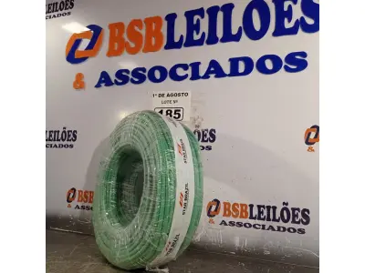 LOTE 185 - 01 ROLO DE CABO FLEXÍVEL 1X10MM NA COR VERDE. 100 METROS (NOVO)(NO ESTADO, LEILÃO NÃO TEM GARANTIA E NEM DEVOLUÇÃO, SUJEITO A POSSÍVEIS AVARIAS VISÍVEIS/OCULTAS E/OU AUSÊNCIA DE COMPONENTES).