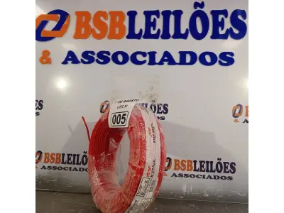 LOTE 005 - 01 ROLO DE CABO FLEXÍVEL 1X4MM NA COR VERMELHA. 100 METROS (NOVO) (NO ESTADO, LEILÃO NÃO TEM GARANTIA E NEM DEVOLUÇÃO, SUJEITO A POSSÍVEIS AVARIAS VISÍVEIS/OCULTAS E/OU AUSÊNCIA DE COMPONENTES).