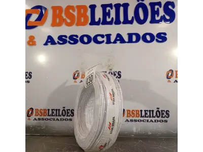 LOTE 030 - 01 ROLO DE CABO FLEXÍVEL 1X4MM NA COR BRANCA. 100 METROS (NOVO)(NO ESTADO, LEILÃO NÃO TEM GARANTIA E NEM DEVOLUÇÃO, SUJEITO A POSSÍVEIS AVARIAS VISÍVEIS/OCULTAS E/OU AUSÊNCIA DE COMPONENTES).