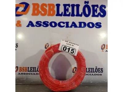 LOTE 015 - 01 ROLO DE CABO FLEXÍVEL 1X4MM NA COR VERMELHA. 100 METROS (NOVO) (NO ESTADO, LEILÃO NÃO TEM GARANTIA E NEM DEVOLUÇÃO, SUJEITO A POSSÍVEIS AVARIAS VISÍVEIS/OCULTAS E/OU AUSÊNCIA DE COMPONENTES).