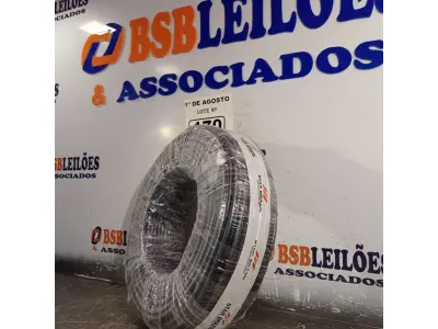 LOTE 170 - 01 ROLO DE CABO FLEXÍVEL 1X10MM NA COR PRETA. 100 METROS (NOVO)(NO ESTADO, LEILÃO NÃO TEM GARANTIA E NEM DEVOLUÇÃO, SUJEITO A POSSÍVEIS AVARIAS VISÍVEIS/OCULTAS E/OU AUSÊNCIA DE COMPONENTES).
